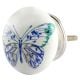 Blue Butterfly Ceramic Flat Cabinet Knob Online